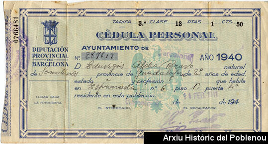 07891 Cédula personal 1941