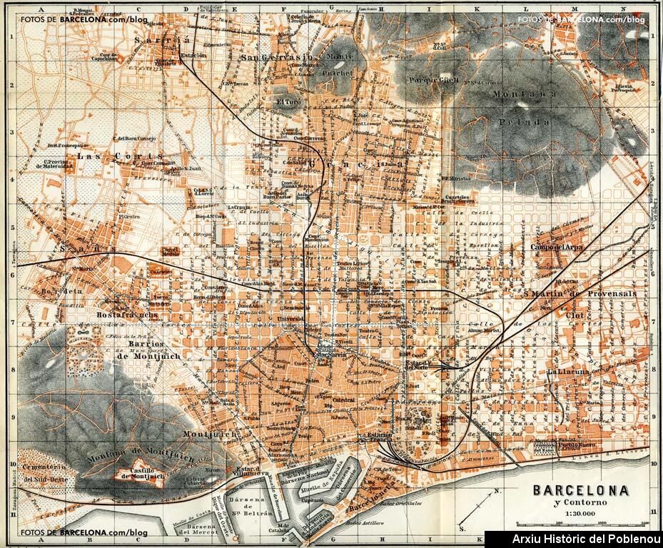 07291 Plano de barcelona 1900