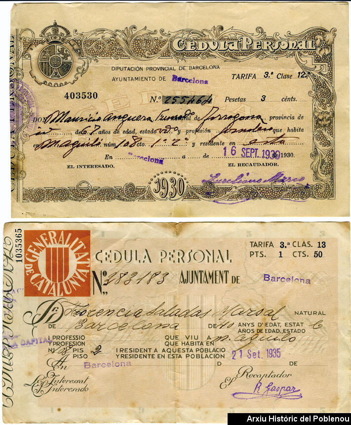 13769 Cèdula personal 1930