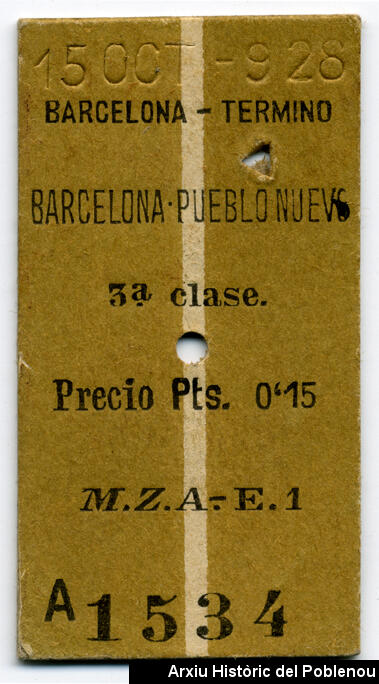 15379 Bitllet MZA 1928