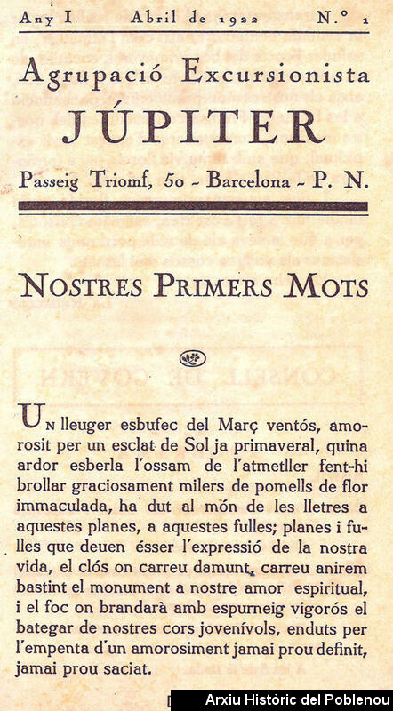 16885 Agrupació Excursionista Júpiter 1922-1924