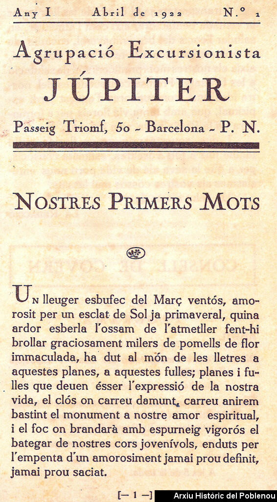 16885 Agrupació Excursionista Júpiter 1922-1924