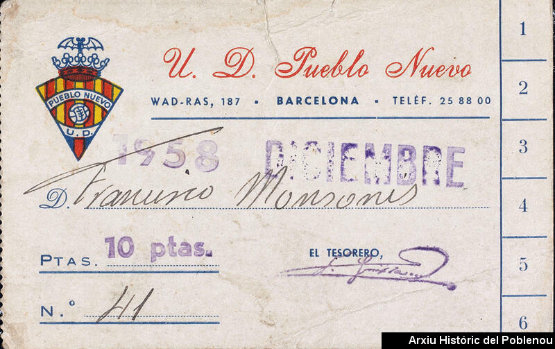 21570 Unión Deportiva Pueblo Nuevo 1958