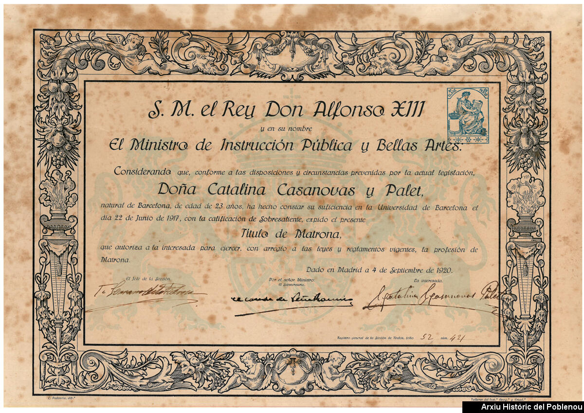 24590 Títol Caterina Casanovas 1920