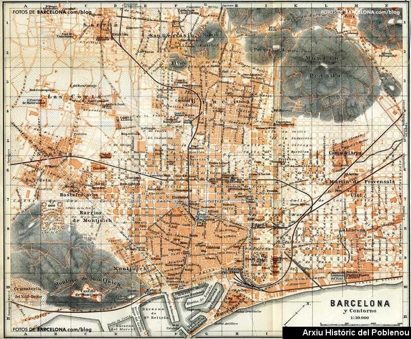 07291 Plano de barcelona 1900