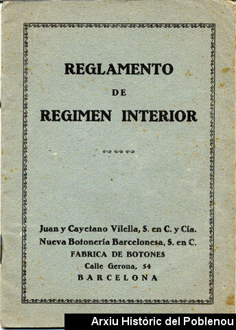 07896 Reglamento int de Vilella 1946