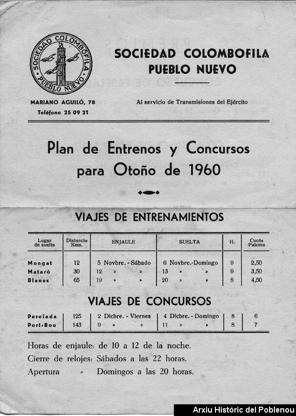 04733 Societat Colombòfila 1960