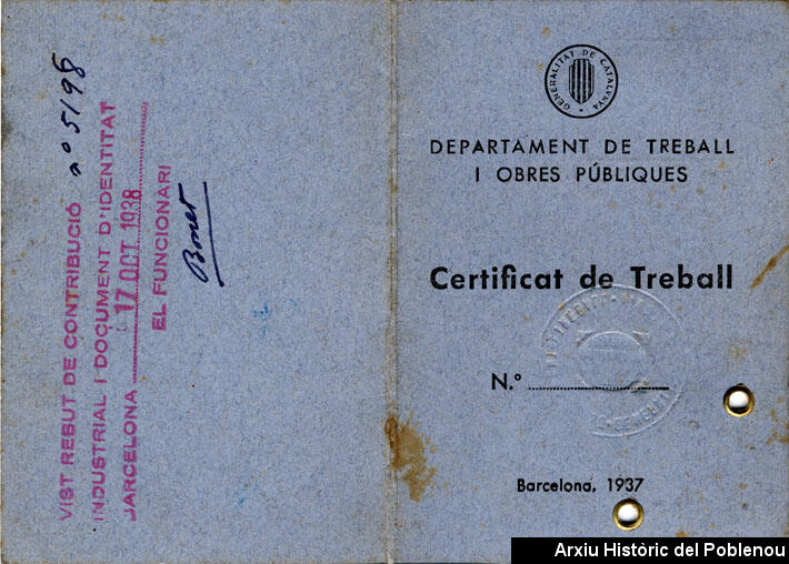 07208 Certificat de treball 1938