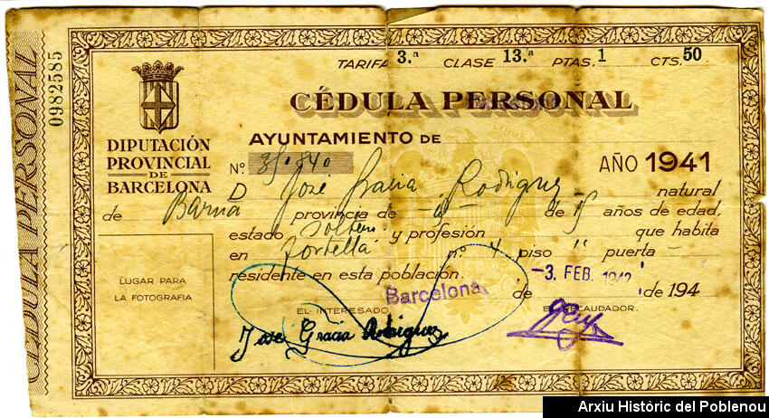 08150 Cédula personal 1942