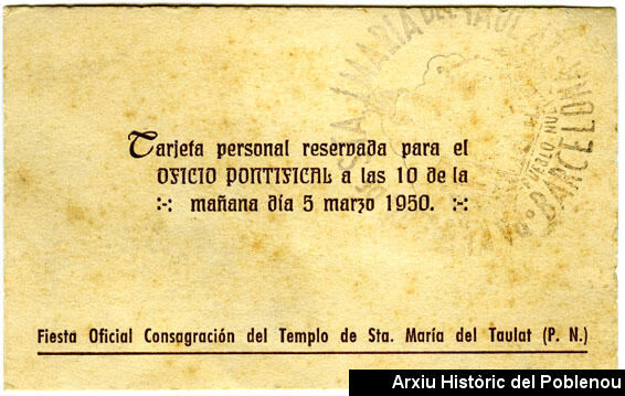 09226 Santa Maria del Taulat 1950