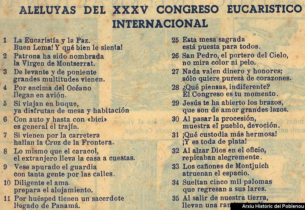 11949 35 Congrés Eucarístic Internacional 1952