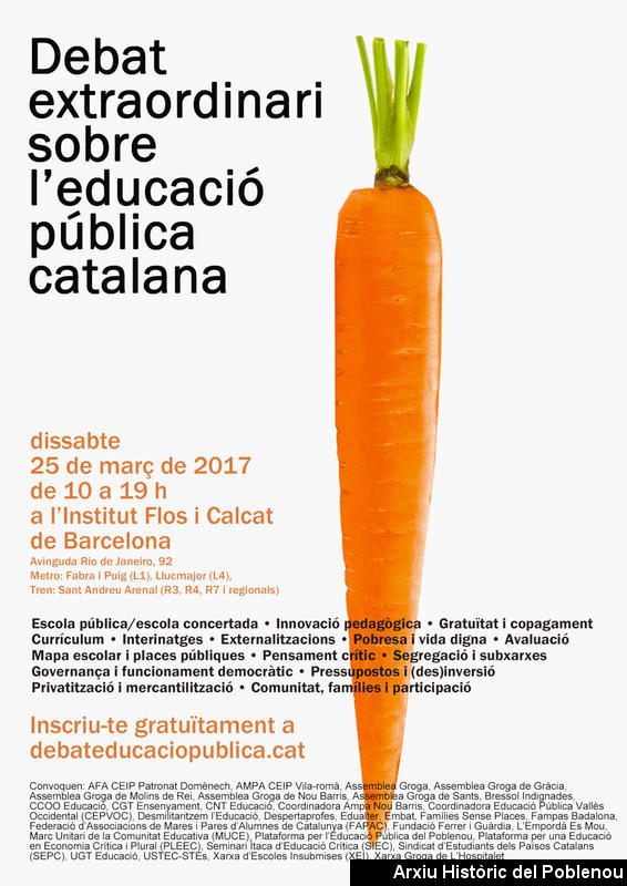 0591. PLATAFORMA PER L'EDUCACIÓ PÚBLICA DEL POBLENOU. Març 2017