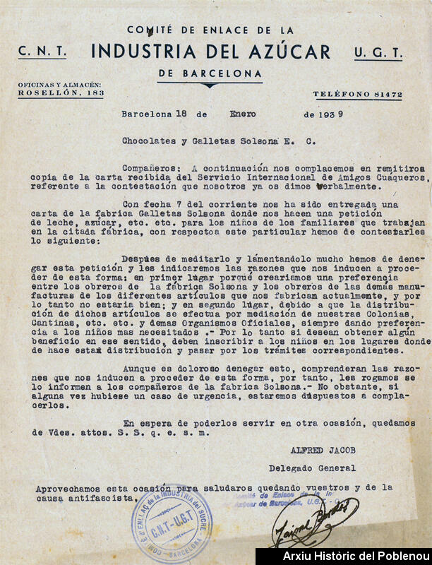 18110 CNT a Galletas Solsona 1938-1939