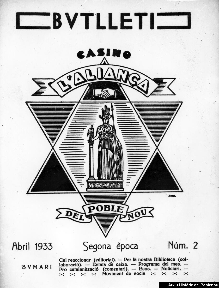 21523 Butlletí Casino Aliança 1933