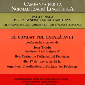 22099 El combat pel català avui 1985