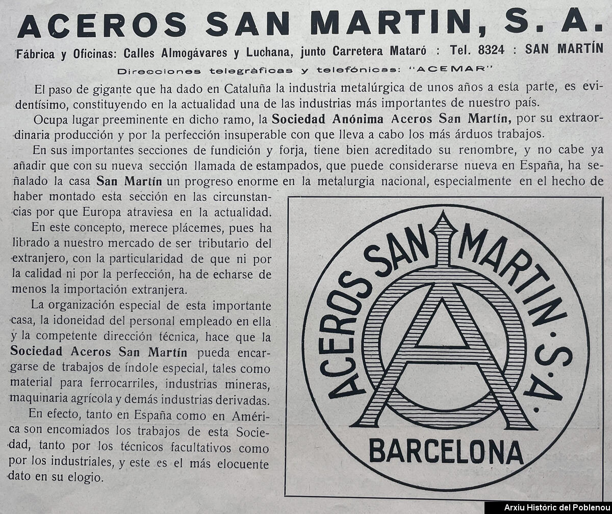 23385 Aceros San Martín 1916