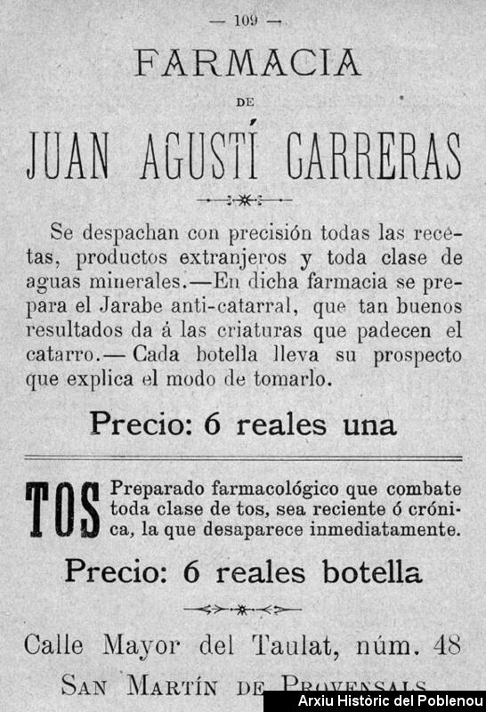 07849 Anunci Agustí Carreras 1888